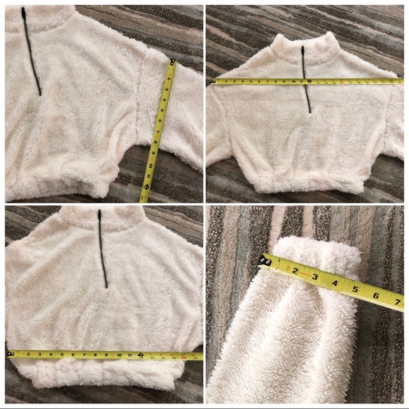 NEW Crop top long sleeve lambs wool sweater - Picture 4 of 5